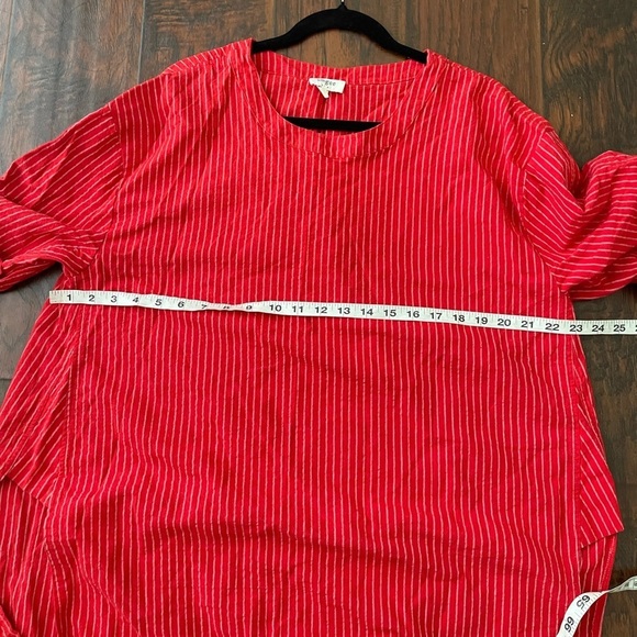 Umgee Red Striped Tunic Top size L - Picture 7 of 8